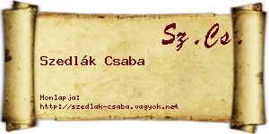 Szedlák Csaba névjegykártya