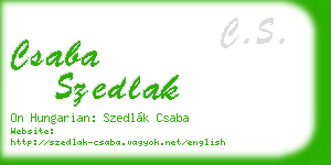 csaba szedlak business card